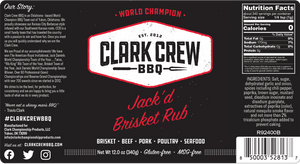 CLARK CREW BBQ JACK'D BRISKET RUB LABEL