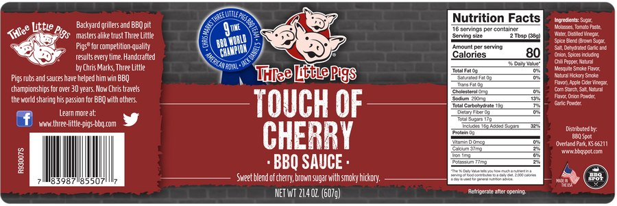 Three Little Pigs Touch of Cherry BBQ Sauce